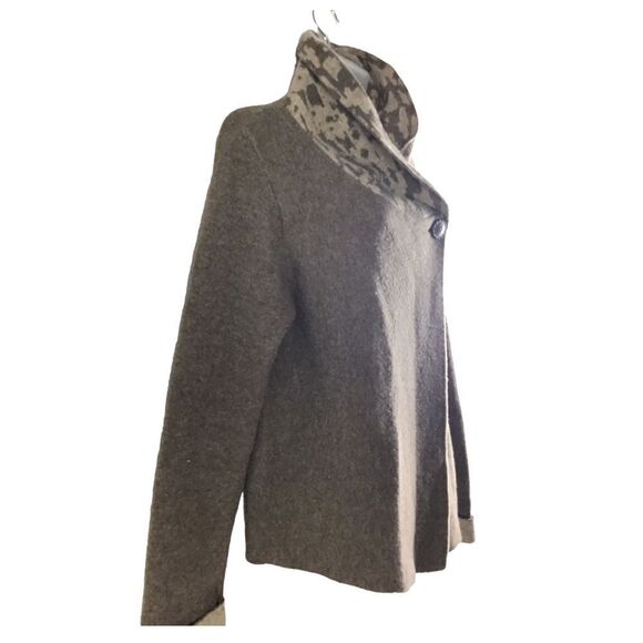 CHIARAMENTE Women’s Brown Italian Wool One Button Sweater Cardigan Size Large - Picture 3 of 9